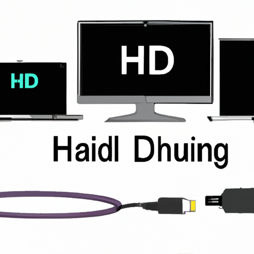 איור של מכשירים שונים המחוברים באמצעות כבלי HDMI
